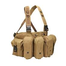 Chaleco táctico multifuncional al aire libre para cazar y acampar Chaleco Porta Placas con carga múltiples bolsillos chaleco para hombres - Caqui - Ver 1