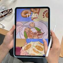 卡通单底蓝色边框蜡笔小新兼容苹果iPad保护壳（2025款/Air6，无笔槽），5寸保护套（2022款/第十代），9寸可爱卡通10.2寸平板电脑保护套（Pro11），透明亚克力全包防弯折保护套 - 藍色 - 查看 9