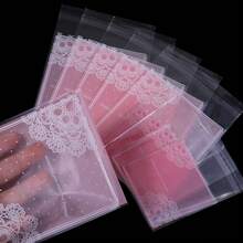 100 件/包白色圓點磨砂聖誕禮品袋、自黏裝飾袋、烘焙、雪花餅乾、糖果和餅乾包裝 - 白色 - 查看 8