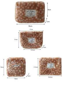 1件装毛绒化妆包，可爱毛绒设计，化妆包收纳袋，旅行化妆包，洗漱用品旅行包，化妆品收纳盒，多功能旅行化妆包钱包铅笔盒套装，女孩节日必备 - 彩色 - 查看 8