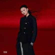 Adidas NY JKT W Hesheng Same Style Chinese New Year Floral Puff Waist Slim Fit Jacket - Black - View 1