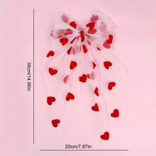 1PCS Wind Romantic Red Heart Bow Hairpin - Women's Long Hair Decorative Headgear - trái tim - Xem 6