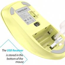 memzuoix Ratón inalámbrico 24 GHz ratón óptico inalámbrico portátil de 1400 ppp con mini receptor USB 5 bos y funcionamiento con batería para ordenador portátil escritorio MacBook color - Amarillo - Ver 5