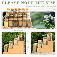 SAEIV Spice Rack Drawer, With 2-In-1 Bamboo Spice Jars And Shelf (FCM®) – 24 X 120ml Square Spice Jars With Labels, Freestanding And Drawer-Compatible Spice Shakers – Spice Jar Set - 24 Spice Jars + Bamboo Rack - View 8