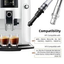 适用于 Jura HP3 咖啡机奶泡喷嘴的牛奶管套装，包含带连接器和清洁刷的牛奶管 - 白色 - 查看 5