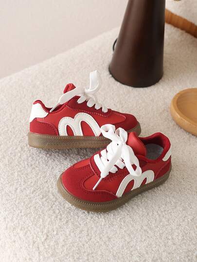 1 Pair Kids Sports Shoes, Boys & Girls Breathable Soft Sole Non-Slip Running Shoes