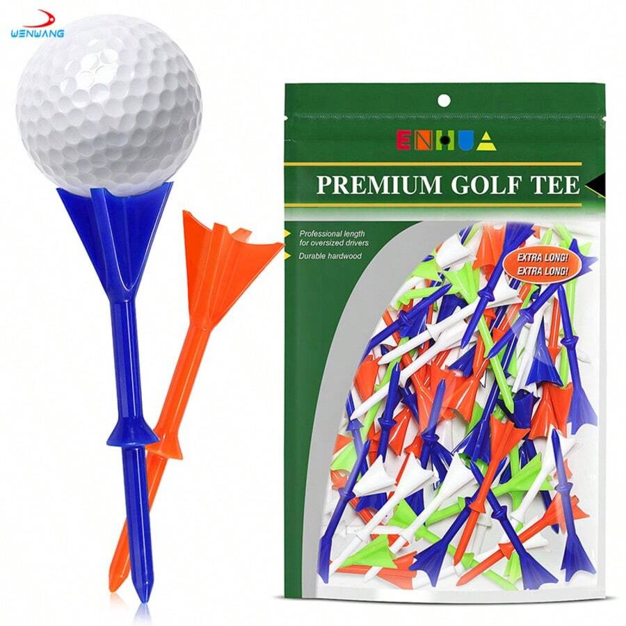50pcs Upgraded Golf Ball Holders, Large Plastic Golf Ball Tees, Reusable To Reduce Friction During Golf Practice, Golf Accessories - Multicolor - View 1