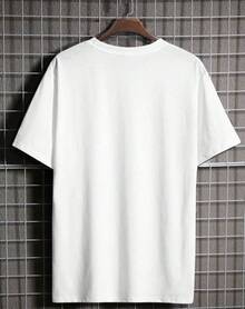 EMXZ Men's Solid Color Crew Neck T-Shirt - 白色 - 查看 5