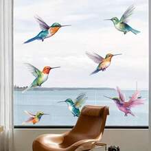 1pc Classic Hummingbird Decorative Window Sticker - Hummingbird Pattern Window Decal, Cat & Dog Decor Anti-Bird Glass Sticker, Removable & Reusable, Animal Theme, Suitable For Home Decor, Bedroom, Living Room Glass Decoration - Multicolor - View 6