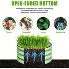 SnugNiture - Juego de cama de jardín redondo galvanizado de 2 x 2 x 1 pies para plantar plantas verduras color verde - verde - Ver 4