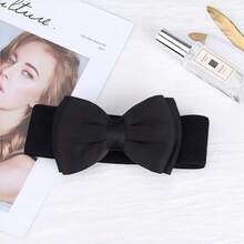 Women's Bow Decor Elastic Waist Belt, Vintage Style Fashion Accessory, Christmas Gift - Butterfly - View 4