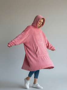 Maxi Sudadera de Felpa, Sudadera Afelpada Unitalla, Con Colores diferentes - Rosa - Ver 5