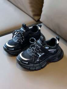 1双男女通用透气网面平底运动鞋，软底防滑休闲步行鞋，时尚百搭学生跑步鞋，适合春秋季穿着 - 黑色 - 查看 3