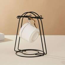 Foldable Cup & Saucer Rack, Minimalist Design, Fashionable, Compact Mug Hook, Black/Gold Folding 1/2/4/6 Cup & Saucer Holder