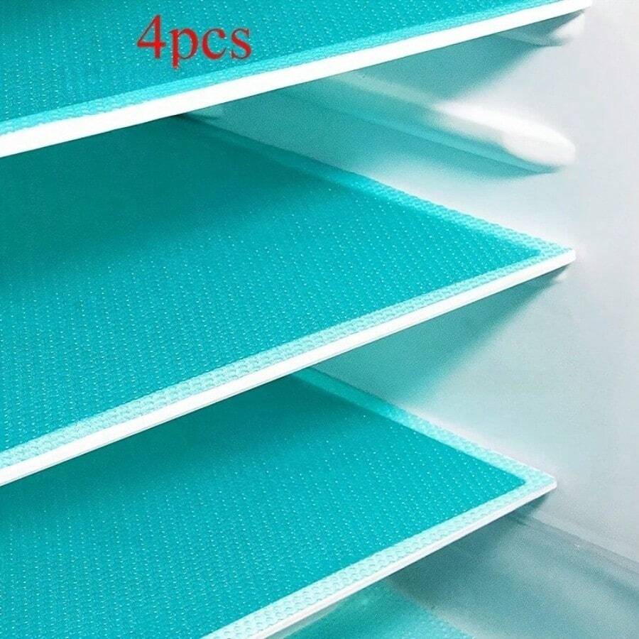 4pcs Washable Refrigerator Mats, Oil-Proof Waterproof Fridge Shelf Liners, Non-Slip Refrigerator Pad, Suitable For Freezer Glass Shelves And Cabinets, Ideal Gift For Christmas, Halloween, Thanksgiving, Easter, Valentine's Day, Mother's Day, Father's Day, Independence Day, Labor Day, New Year, Diwali, Eid, Ramadan, Birthdays - Multicolor - View 1