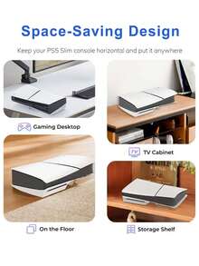 Suporte horizontal para consoles Slim/Pro, base de jogo transparente - Branco transparente tipo B - Ver 3