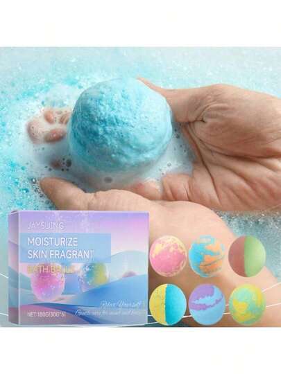 JAYSUING 6-Pack Bath Bombs, Floral Scented Bubble Bath Balls With Lavender & Rose Extract, Long-Lasting Fragrance, Moisturizing Plant-Based Skin Care, Relaxing Spa & Self-Care,Gifts For Men And Women Suitable For Christmas, Valentine's Day, New Year's Day, Birthdays, Weddings, And Parties,Pedicure,Quick Ship Items,Free Shipping