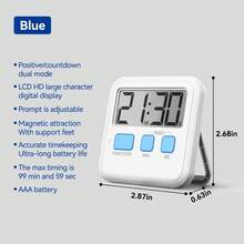 1pc Kitchen Timer, Student & Cooking Reminder, Children Time Management, Baking Timer - Blue - View 8