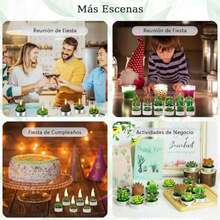Velas de cactus 4, Juego de velas suculentas con caja de regalo de cinta, Cera de parafina de calidad Quema duradera y sin humo, Perfecto para Navidad, Acción de Gracias, bodas, eventos(1) - Multicolor - Ver 8