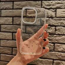 Funda creativa para teléfono Funda de teléfono: Transparente a prueba de golpes con diseño de estrella y corazón para Apple  15 Pro Max, compatible con  11, 12, 13, 14, 15, 16, 17 Pro/Pro Max,  X, XS, XR, XS Max, 7, 8, 7 Plus, 8 Plus, funda suave a prueba de golpes para chicas y mujeres - 1 pieza - Ver 1