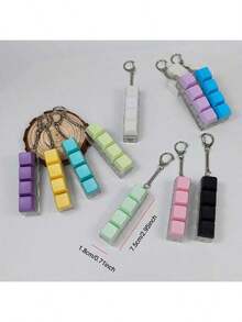 1pc Keyboard Cap Keychain - Stress Relief Tool, Square Keyboard Pendant, Finger Press Stress Relief Accessory, Excellent Decoration For Handbags And Backpacks - Multicolor - View 2