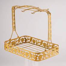 Foldable Cup & Saucer Rack, Minimalist Design, Fashionable, Compact Mug Hook, Black/Gold Folding 1/2/4/6 Cup & Saucer Holder