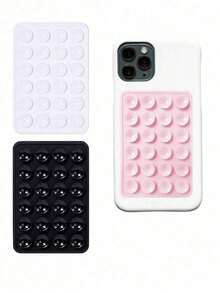 1 Asa adhesiva de silicona para teléfono, soporte de teléfono con ventosa, asa adhesiva para teléfono manos libres, apta para selfies y videos, soporte de agarre de dedo para teléfono, compatible con varios teléfonos inteligentes - Multicolor - Ver 5