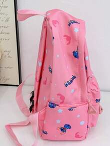 Disney Stitch Pink Fashion Backpack Suitable For Women & Teens - Tropical Hawaii Themed Backpack With Adjustable Shoulder Straps - Stylish Large Capacity Backpack And Casual Travel Bag - Professional Commuter Gear With Front Side Pockets - Multicolor - View 5