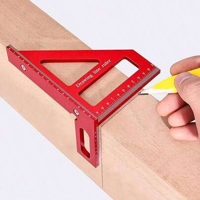 3D Multi-Angle Measuring Ruler, Precision 45/90 Degree Woodworking Square, Aluminum Alloy Miter Triangle Ruler And Layout Measuring Tool For Engineer, Carpenter, Construction Use, Metric
