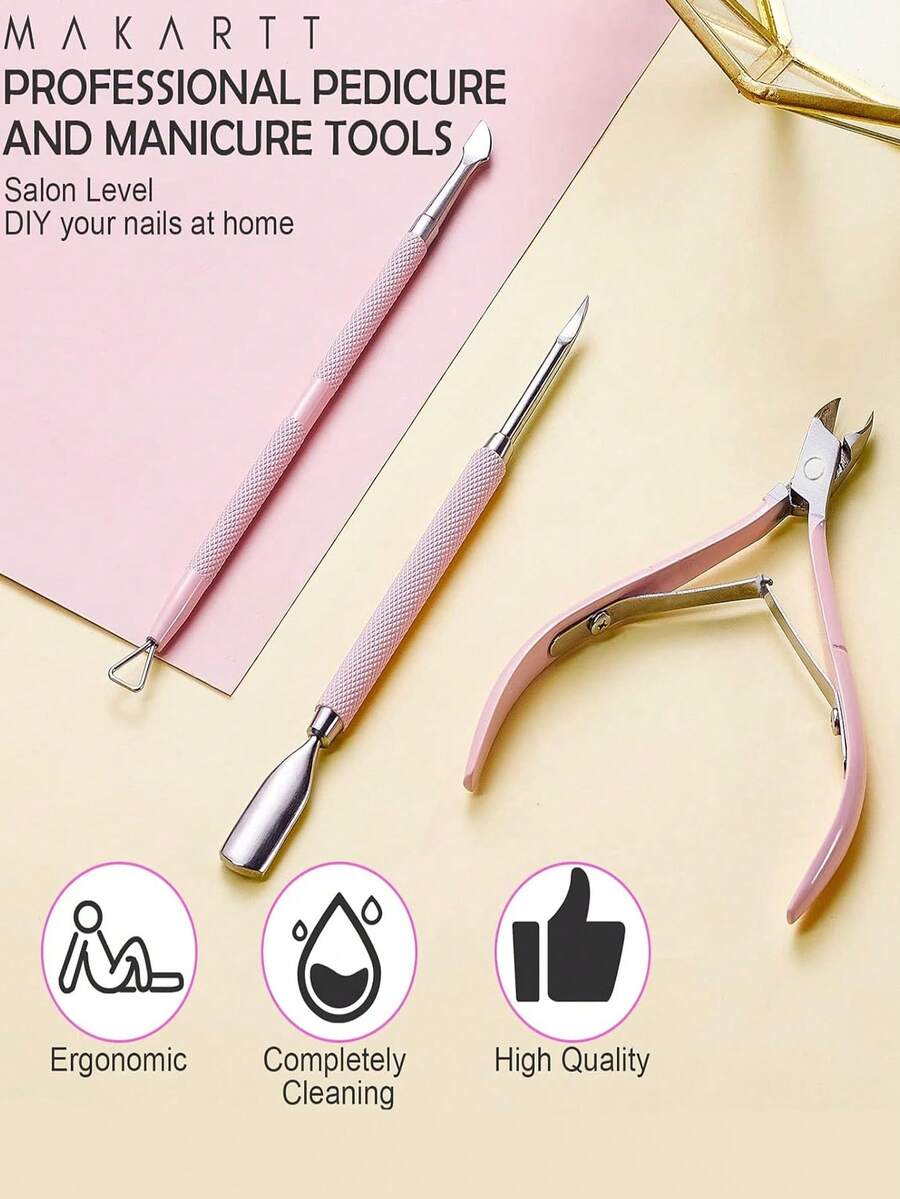 3件套去茧器套装，包括去茧推棒、专业去茧修剪器、带锋利刀片的不锈钢去茧钳，是送给女性的理想圣诞节、生日和新年礼物。 - 彩色 - 查看 1