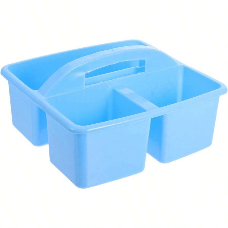 Organizador De Aula con Compartimentos Portátil para Material De Arte y Oficina - celeste - Ver 1