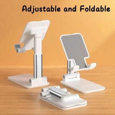 1pc Foldable Phone Stand, Adjustable Tablet Desktop Holder, Portable Desk Phone Stand, Universal Hands-Free Bracket, Foldable Non-Slip Base, Office Accessory, Ideal For Video Calls And Movie Watching, Great Tech Gift For Halloween And Christmas
