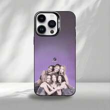 Funda de teléfono Hot Group Music K-KATSEYE para 17, 16, 15, 14, 13, 12, 11 Plus, Pro Max, borde negro, cubierta plateada - Z5 - Ver 8