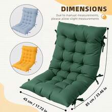 Bohemian Style Outdoor Cushion, Heavy-Duty With Full Back Support, All-Weather Double-Sided Seat Chair Pad, Hand Washable Polyester Cover & Straps For Furniture, For Indoor/Outdoor Use, Ideal Holiday, Balcony - màu xanh lá - Xem 6