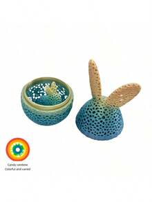 Easter Eggshell Bunny Figurine Hollow Rabbit Eggshell Table Ornament Spring Bunnies Statue For Home Farmhouse Decor