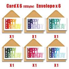 12 Peças Cartões de Aniversário Engraçados com Envelopes - Vários Designs Divertidos, Material de Papel, Sem Necessidade de Energia, Pode Ficar em Pé, Conjunto Adequado para Família e Amigos