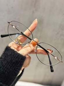 نظارة شمسية كاجوال للنساء بإطار بيضاوي عتيق الطراز، مناسبة للاستخدام اليومي قطعة واحدة