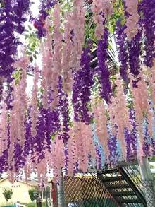 5/20 件装人造紫藤花环，23.82 英寸优雅悬挂式花藤，适用于家居和婚礼装饰、悬挂装饰、墙面和天花板花卉装饰、圣诞节、感恩节、毕业典礼、情人节派对装饰 - 彩色 - 查看 7