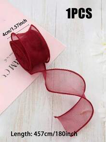 1/2/4/6/15/30 cuộn ruy băng organza bán trong suốt, dùng cho bó hoa, gói quà, trang trí bánh, đám cưới, nơ trang trí, trang trí tiệc lễ hội. - Đỏ - Xem 10