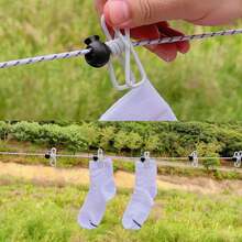 Retractable Portable Clothesline For Travel,Clothing Line With 12 Clothes Clips,For Indoor And Outdoor Laundry Drying Line,Outdoor Camping Accessories - Black - View 12
