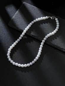 Bohemian Pearl, Red Agate, Crystal Necklace, Green Transparent Crystal, Natural Asymmetrical Gemstone Necklace, Turquoise Beaded Necklace For Men, Thanksgiving, Christmas, Holiday, Gift, Christmas, New Year, Valentine's Day - Multicolor - View 8