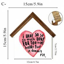 1 Peça Placa Decorativa de Gnomo do Dia dos Namorados, com Design de Casa de Telhado Xadrez Rosa e Texto Divertido, Perfeito para Decoração de Bandeja Escalonada de Cozinha, Presentes de Feriado e uma Bela Obra de Arte.