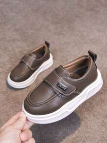 1双男女通用简约设计平底软底防滑休闲运动鞋，时尚百搭儿童步行鞋，适合所有季节 - 棕色 - 查看 11