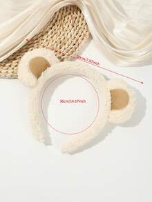 1个时尚卡通毛绒熊耳发箍动物耳朵发圈头饰 - 彩色 - 查看 8