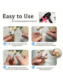 Stretch Film Shrink Wrap Non-Heated Bottle Sealing Machine, Suitable For Bottled Packaging Supplies, Applicable To Bottles, Cans And Jars. Strong Plastic Film, Plastic Film, Sealing Film