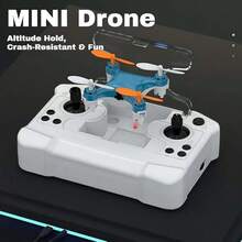 Mini Drone Beginner-Friendly Stunt Flyer All-Ages Mini Drone with Easy Stunt Flights and 360° Tricks with LED and Altitude Hold and Propeller Protection For Indoor Outdoor Blue-0002 - Azul - Ver 2