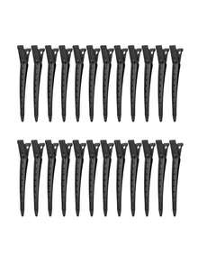 24 قطعة مشابك شعر معدنية عصرية متعددة الاستخدامات بتصميم بسيط - الأسود - مشاهدة 1
