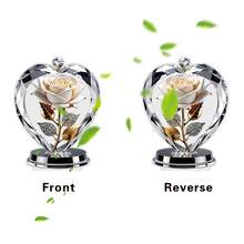 1/4个亚克力水晶玫瑰花装饰品，波西米亚风格，适用于客厅、卧室、办公室、咖啡厅、窗台、桌面装饰，可作为礼物送给朋友，也可作为情人节装饰，2D立体造型。 - 彩色 - 查看 11