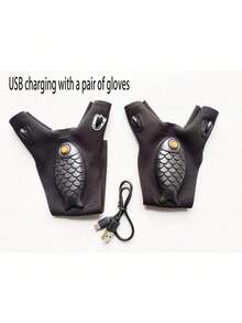 1 双 LED 便携式照明手套，成人男友风炫酷小工具照明手套，迷你电池供电，适用于家庭照明、露营、徒步旅行、钓鱼、维修等（含电池） - 彩色 - 查看 20