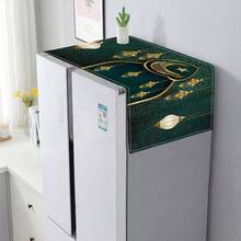 1 Piece Of Festival Festival Refrigerator Dust Cover, Decorative Dust Cover, Flat Print, Linen Material, Not Waterproof, Women's Day, Travel Essentials, Wedding Favors, Y2k, Bedroom, Car Accessories Women, Kitchen Decor, Wedding, Y2k, Party - Multicolor - View 12